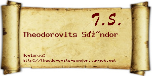 Theodorovits Sándor névjegykártya